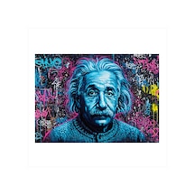 Renkli Einstein Çizimi Model Ahşap Tablo