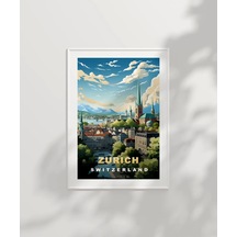 Çerçevesiz Poster Zürih İsviçre Şehir Manzarası