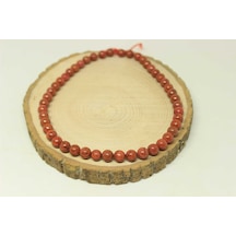 Jasper Taşı Kırmızı YARIM Dizi 8mm (22455) (18cm uzunluğundadır)