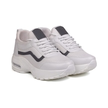 Kız Çocuk Beyaz Fileli Rahat Günlük Sneaker Nefes Alan Spor Ayakkabı Beyaz