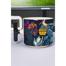 Shovel Knight Baskılı Seramik Lüks Kupa 1 Adet T Şeklinde Özel Siyah Kulp Dalga Kulp V2t Çok Renkli