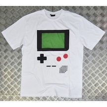 Stoned&Fame Game Boy Baskılı T-shirt Beyaz
