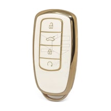 Lüx Chery Tiggo 8 Pro Omoda 5 Tiggo 7 Avantgarde Nano Anahtar Kılıfı Beyaz Gold Renk