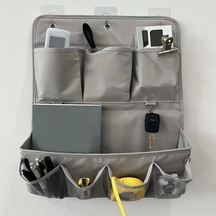 Fosenze Duvarlı Kumaş Depolama Çantası - Yatak Odası/kolej İçin Telefon Ve Küçük Eşyalar İçin İki Seviyeli Siyah Duvar Asağı