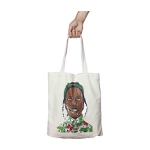 Art Hediye Asap Rocky Iki Tarafı Kalıcı Baskılı Yıkanabilir Bez Çanta Omuz Çantası Çok Renkli