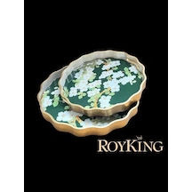Royking Bahardalı 2 Li Yuvarlak Tepsi 34x4cm - 39x4cm Fx 032