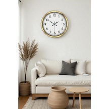 40 Cm Metal Gold Standart Duvar Saati Modern Ve Dekoratif Tasarım Çok Renkli