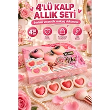 4 Lü Kalp Allık Blush Seti Çok Renkli