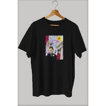 Noıssey -wed Marie Curie Tasarım Baskılı Oversize T-shirt Tişört Sokak Tarzı Siyah