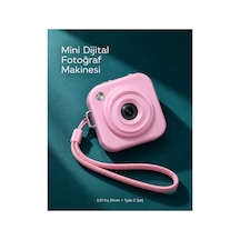 1. Cep Boy Pembe Dijital Fotoğraf Makinesi 2,01 İnç Ekran Ve Type C Şarj Pembe