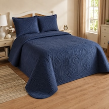 Kapreo Home Dinarsu Olivia Çift Kişilik Yatak Örtüsü Seti 3 Parça 230x250 Cm Desenli Yatak Örtüsü Ve 2 Yastık Kılıfı / Hardal Indigo