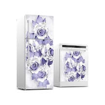Buzdolabı Ve Bulaşık Makinası Beyaz Eşya Sticker Kaplama Mor Gül (540884705)
