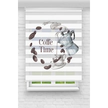 Perdecizade Enxboy Coffe Time Dijital Baskılı Zebra Perde-cocuk Odası-stor Perde Renkli