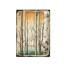 Bedeko Kavak Ağaçları Modern Ahşap Tablo 35 Cm X 50 Cm