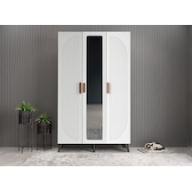 Robe Membran 3 Kapaklı Portmanto Montaj Dahil Füme Beyaz 105 Cm