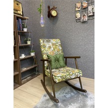 Asedia Trend Ceviz Yeşil Retro Sallanan Sandalye