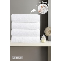 4'lü Büyük Banyo Havlusu - 90x150 Cm, 650gr, %100pamuk, Spa Ve Otel Havlusu, Günlük Kullanıma Uygun Beyaz