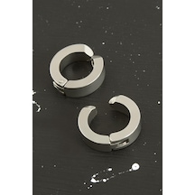 Gümüş Renkli Kıstırmalı Erkek Çelik Küpe 1,5 Cm-gümüş Rengi N162 Diğer