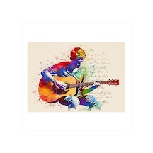 Renkli Gitar Melodisi Tasarım Mdf Tablo