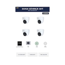 Dahua 4 Kameralı 4mp Güvenlik Kamera Seti 4mp Ip Poe Starlight Dome İç Mekan 4tb 55 Gün Kayıt