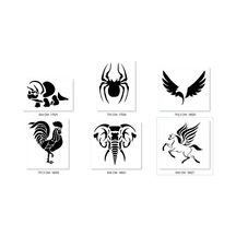 Airbrush Tattoo Dinazor Horoz Geçici Dövme Şablonu Seti Sadece Desen