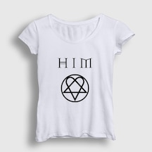Presmono Kadın Logo Him T-shirt Beyaz