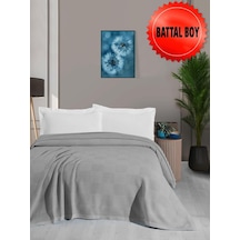 Mulberry Waflle Desenli Pike Battaniye %100 Pamuk Kalın İplik Yumuşak Battal Boy 240 X 260 Gri