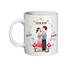 Aşık Romantik Çift Isim Baskılı Sevgiliye Hediye Kupa Bardak