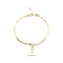 Kalbin Anahtarı Altın Bileklik 17-20 Cm T14518 Çok Renkli