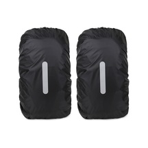 Vkemall Siyah Dikey Desenli 2 Adet Xs Boy 20l Çanta Yağmurluk, Polyester Taffeta, Yansıtıcı, Su Geçirmez, Dışarıda Dağcılık Okul Çantaları İçin Korumalı Kılıf Siyah