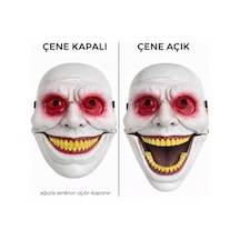 Hareketli Çene Mekanizmalı Kırmızı Korku Maskesi