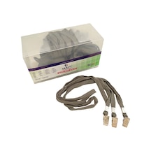 Mapi Metal Klipsli-polyester Dokuma Kart Askı İpi Gri 50'li Paket