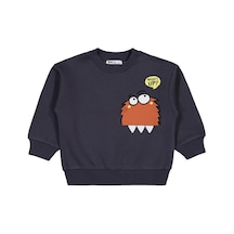 Civil Boys Monster Basklı 2-5 Yaş Sweatshirt - Gri Antrasit