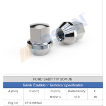 20 Adet Ford Sabit Tip Somun