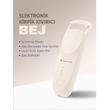 Kirpik Kıvırıcı Kirpik Şekillendirici Elektronik Isıtmalı Şarjlı 2 Isıtma Modlu, 5 Saniyede Hızlı Isınma, Uzun Süre Kalıcı Etki, Şarj Edilebilir Bej Ekcb 15050778