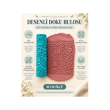 Yabani Çiçek Bahçesi Desenli Doku Rulosu 10 Cm Kil, Seramik Ve Şeker Hamuru Merdanesi