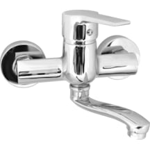 Lavabo Bataryası Güven Safir 9605 Aplike Eviye Bataryası Gümüş Krom