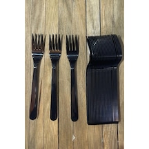 Beysüs Plastik Çatal Parti Çatal Siyah