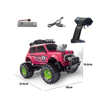 Koyu Pembe Uzaktan Kumandalı Full Fonksiyon Şarjlı Işıklı Off-road Oyuncak Araba 27.5 Cm