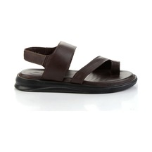 Kahve Hakiki Deri Erkek Sandalet E05433401043 Kahve