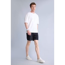Defacto Relax Fıt Beli Lastikli Bermuda Jean Şort H7293ax26smnm40 Siyah-nm40