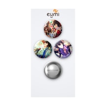 The Ensemble Stars Ritsu Sakuma 3'lü Metal Rozet Seti 58mm İğneli Buton Çanta Yaka Rozeti Çok Renkli