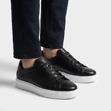 Marcobranchını Bağcıklı Sade Model Düz Kalın Taban Erkek Sneaker Ayakkabı 614055m Sıyah