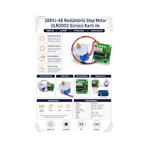 28byj-48 Redüktörlü Step Motor Ve Uln2003 Sürücü Kartı