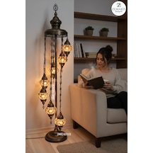 El Yapımı Otantik Mozaik Lambader 7 Li Metalik - 761810958 Diğer