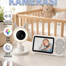 3.5 İnç Lcd Ekranlı Bebek Kamerası Karşılıklı Konuşma Rgb Gece Işığı Sıcaklık Alarmı Diğer