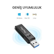 Usb 3.0 Sd Ve Micro Sd Hafıza Kart Okuyucu Siyah