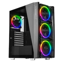 Rampage Hacker Temper Camlı 600w 80+ 4 Rgb Fan Control Gaming Oyuncu Kasası