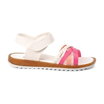 Aspor Beyaz-fuşya-pembe Kız Çocuk Düz Sandalet Çok Renkli