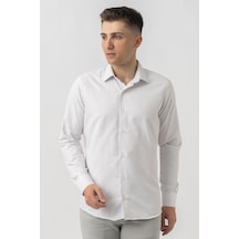 White Stone Affoltern Am Albis G16252 Regular Fit Armürlü Pamuklu Gömlek Laci-laci Lacivert